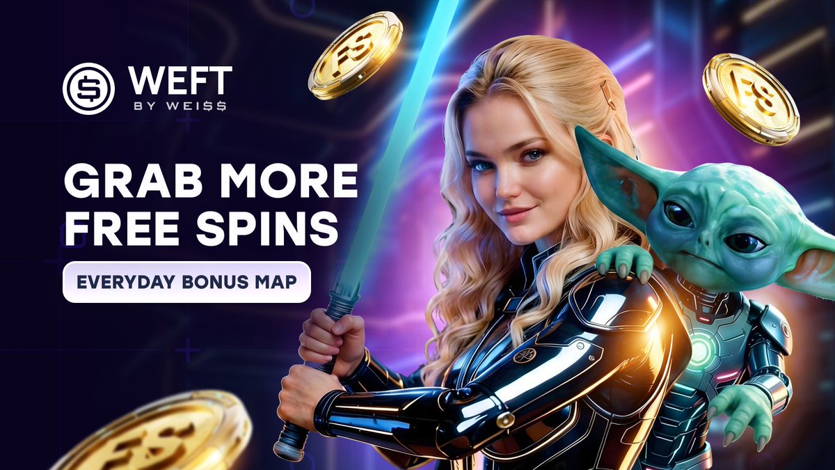 WEFT_Token's tweet photo. 🌌 The Galaxy Bonus Map is waiting for you 🌌

👨‍🚀 Warrior… the time has come.

A new adventure has emerged in the Galaxy Bonus Map 👨‍🚀

👨‍🚀 Journey to WEISS and claim your reward
✨ Daily bonuses flow through the galaxy
🔥 The LARGEST force of FREE spins awaits

Collect them all… and rise as galactic emperor 🌠This is the way! 🌟

🔗 WEISS - https://t.co/u5eNUhgMgy
