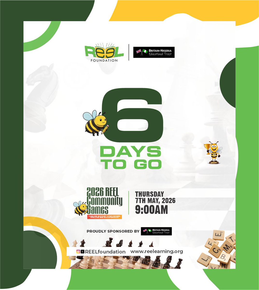 REELfoundation's tweet image. In just six days, bright young minds will step forward to showcase confidence, preparation, and academic excellence.

We are excited for another memorable edition filled remarkable moments.

The countdown is on. 

#REELFoundation #EducationForAll #REELCLIP