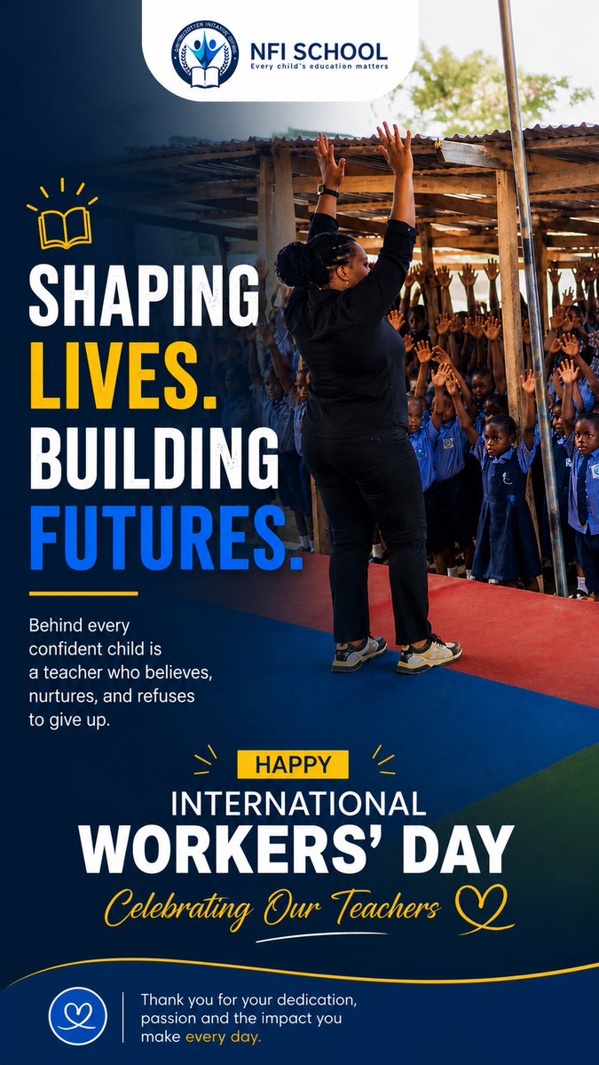 nfischool's tweet image. Shaping lives. Building futures.

Today, we celebrate the heart and strength of our teachers. Thank you for all you do.

Happy International Workers’ Day.

#NFISchool #WorkersDay #Teachers