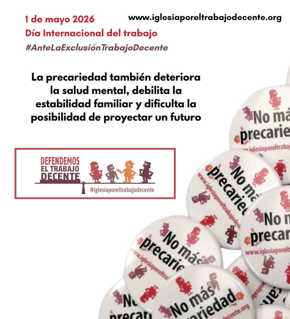 caritasdeleon's tweet photo. Hoy, Día Internacional del Trabajo, desde @caritasdeleon nos unimos a la iniciativa @IglesiaxTD con el lema: Ante la exclusión, trabajo decente.

Defendemos un empleo con derechos, seguro y digno. 

Nadie debería perder la salud, la esperanza o la vida por ganarse el pan. https://t.co/0M6hskPfkp