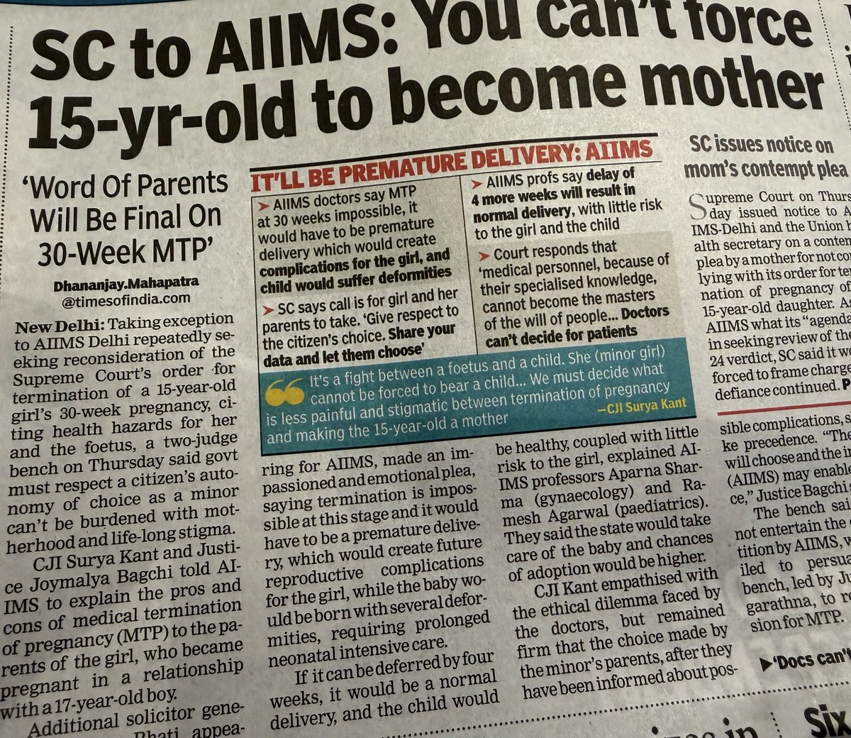 docdcruz's tweet photo. This ruling by the SC truly defies logic. Medical safety takes precedence over personal  choices when there is a grave risk to life. https://t.co/brkFREZ8nX