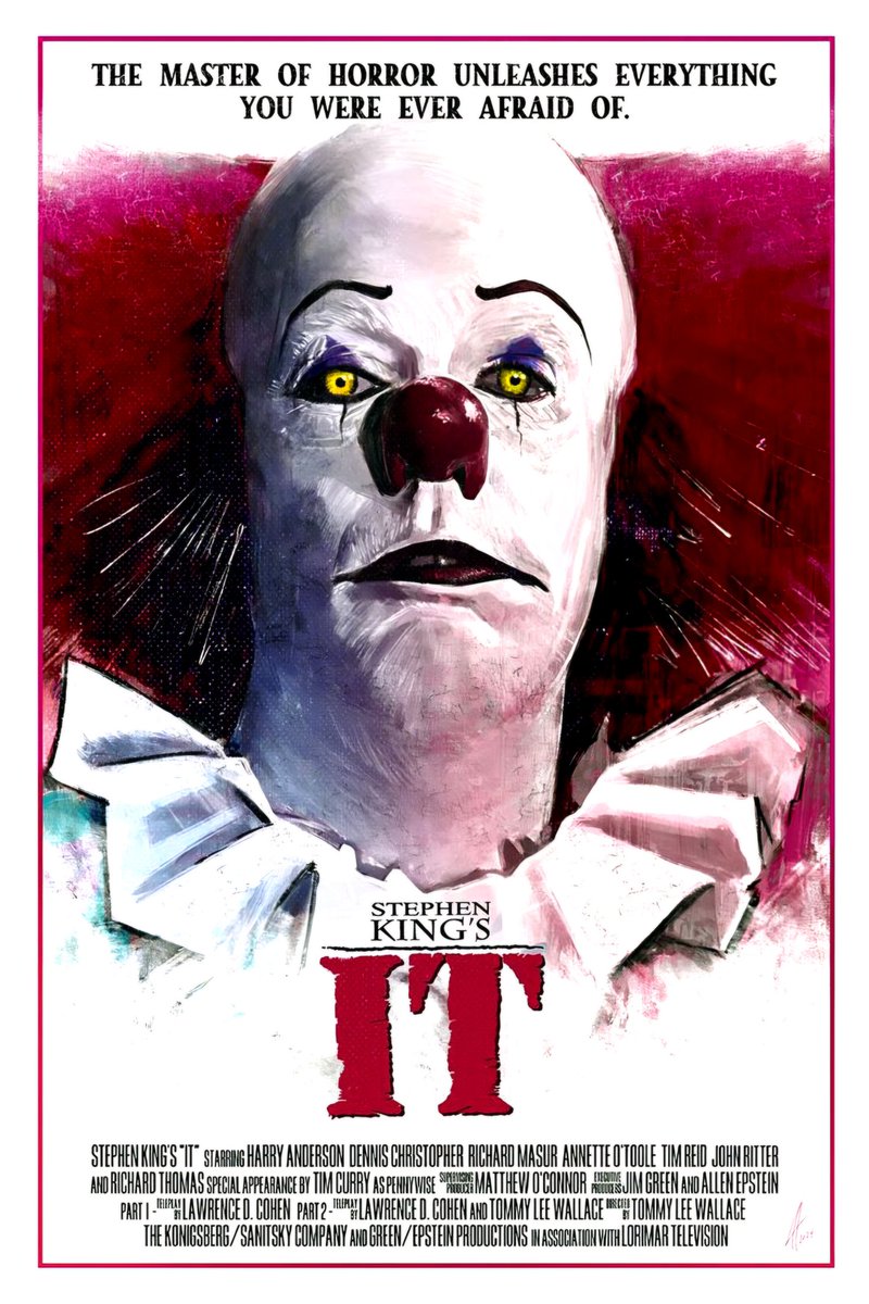 britmedia2000's tweet image. Stephen King's IT 
(1990) 

In 1960, seven pre-teen outcasts fight an evil demon who poses as a child-killing clown. Thirty years later, they reunite to stop the demon once and for all

REF: PHX/IT1990/POSTERART/038
#StephenKing #IT1990 #PosterArt