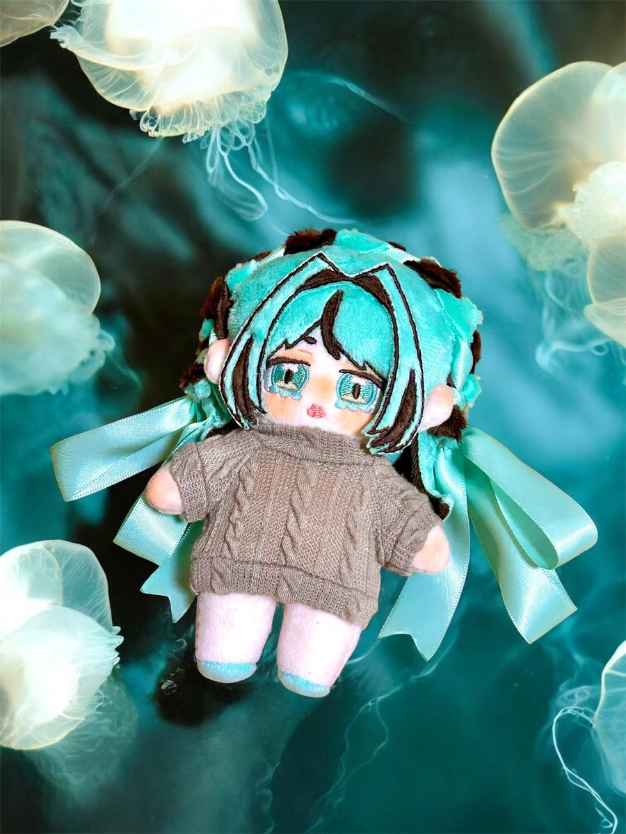 無属性 ぬいぐるみ 15cm 自作ぬい チョコミント チョコミントクラゲモチーフの子🍫🌱🪼ラ・クヴァレちゃん完成