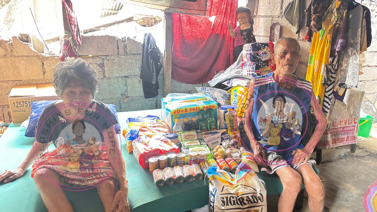 PlushiesForHope's tweet photo. Additional Update for Tatay Rami and Nanay Linda 🙏

We visited them today and provided another set of groceries, a nebulizer, and ₱3,000 in cash. We also purchased a kalan, backup butane gas, and water gallons to help with their daily needs.

Additionally, we left an allowance with Tatay Rami’s niece so they can have meals prepared for lunch and dinner.

Our heartfelt thanks to all the sponsors Sir JGC, Ma’am Ann, Stella and family, Sir Luis, Ma’am Tina, and Ms. Bianca for your continued generosity and support. 🩷

#PlushiesForHope
#KindnessMatters