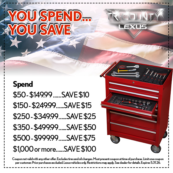 TriCounty_Lexus's tweet photo. Check out these Service Specials & Coupons this May at Tri County Lexus β¨ Keep your Lexus performing at its best while saving on essential maintenance all month long!
π https://t.co/lKmAFqZIyT
#TriCountyLexus #LexusService #ServiceSpecials #CarCare #LexusMaintenance https://t.co/3eFVWgoyjF