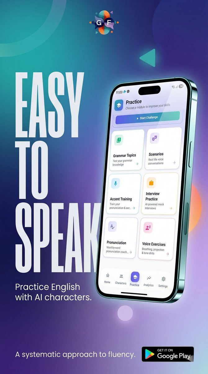 Gabfest_Ai's tweet image. Easy to speak. Easy to start. Easy to grow.
GabFest makes English practice feel simple, fun, and real.
 Start speaking today.

Download now — play.google.com/store/apps/det…

#SpeakEnglish #Confidence #EnglishPractice #Gabfest