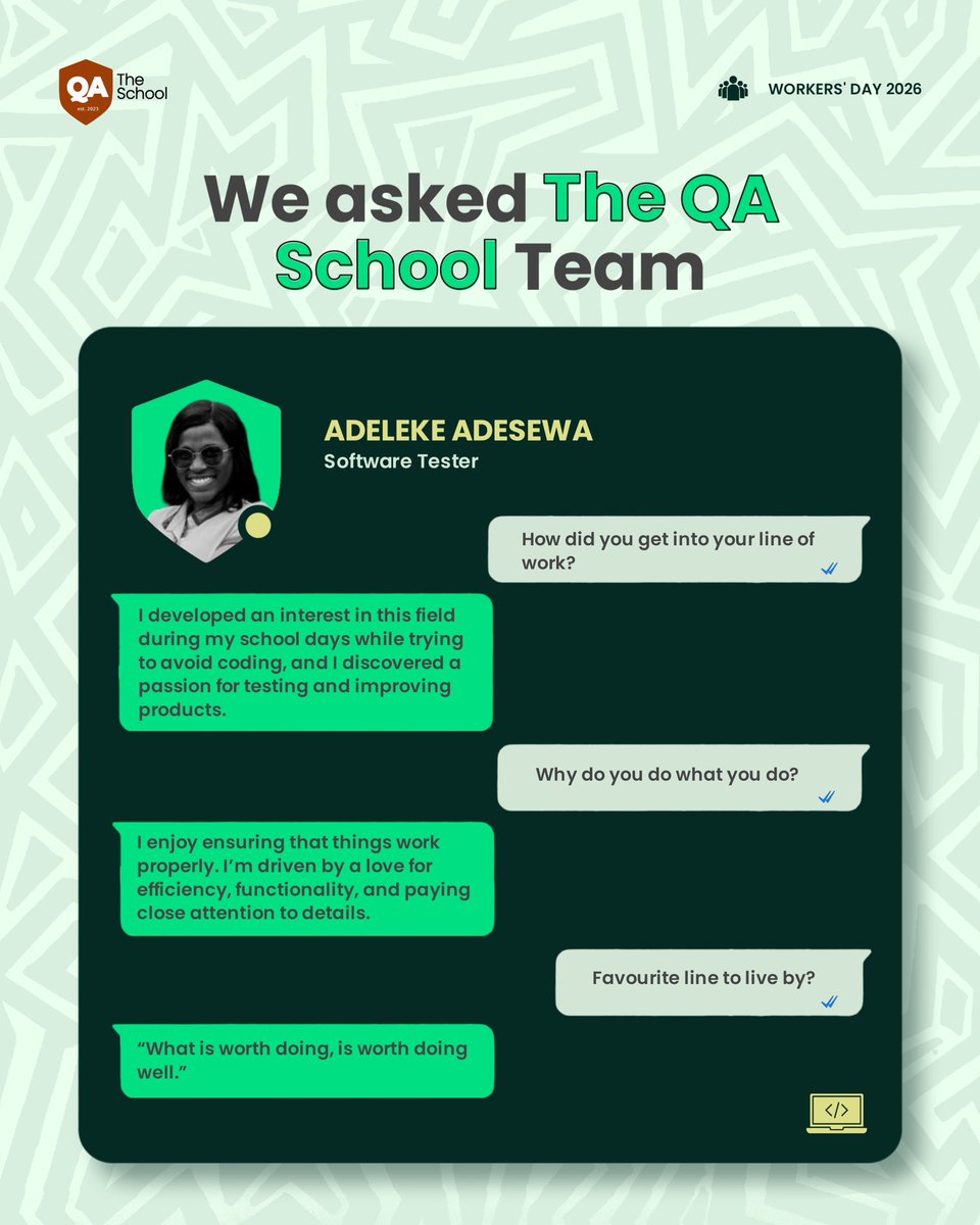 The QA School tweet media