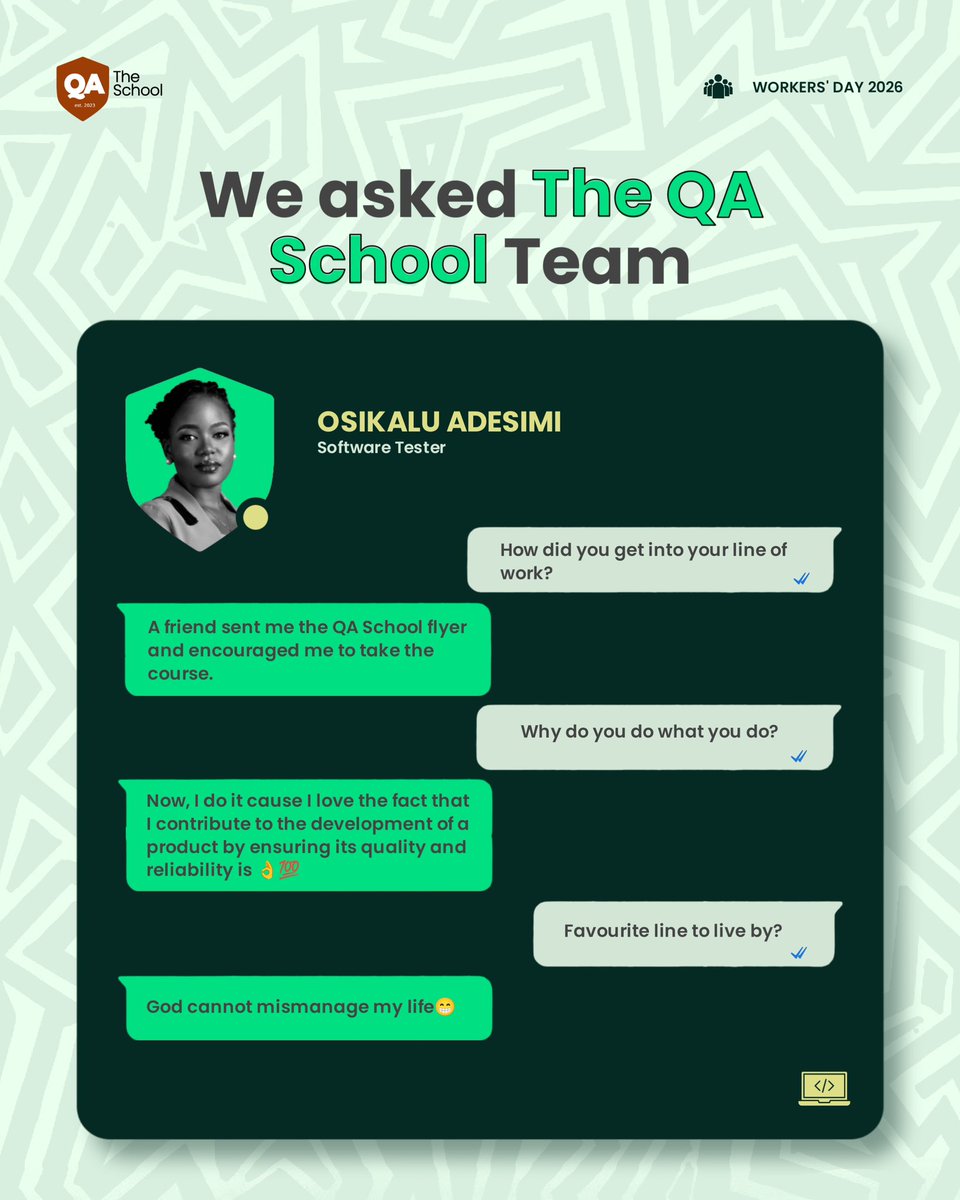 The QA School tweet media