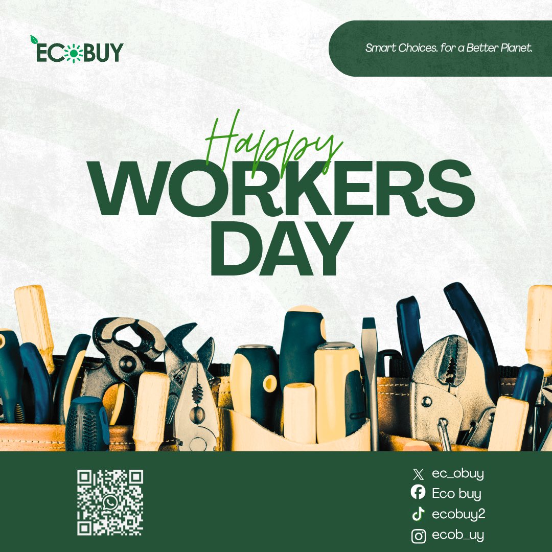 ec_obuy's tweet photo. Today, we celebrate the hands building a better world. 🌍
Happy Workers’ Day to everyone creating change, one effort at a time.
At EcoBuy, we honor work that protects our planet and shapes the future. ♻️
#workersday #ecobuymovement #sustainablefuture #labourday #respectthehustle https://t.co/EO9cHoZW14