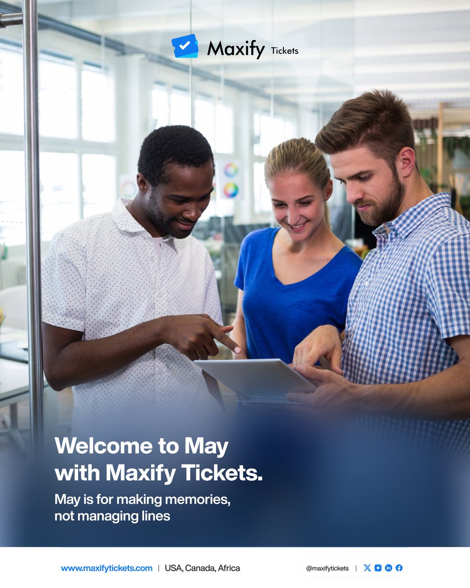 MaxifyTickets's tweet image. Welcome to May with Maxify Tickets.

Because your month should be spent enjoying the event, not waiting to enter it.

What are you doing this May? Lock it in today. 
Get your tickets: maxifytickets.com 

#MaxifyTickets #MayIsForMemories #BookNow #EventsInLagos