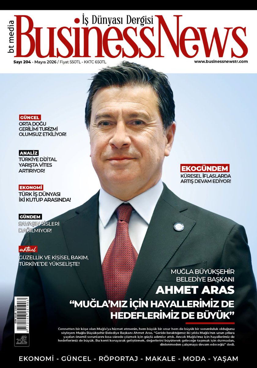 MAYIS 2026 SAYIMIZ HAYIRLI OLSUN!
Dijital edisyonlarımız; turktelekom.com.tr / magzter.com / dmags.net / pressreader.com platformlarında!

Keyifli okumalar dileriz... 
businessnewstr.com

<a href="/muglabsb/">Muğla Büyükşehir Belediyesi</a> <a href="/arasahmetmugla/">Ahmet Aras</a>