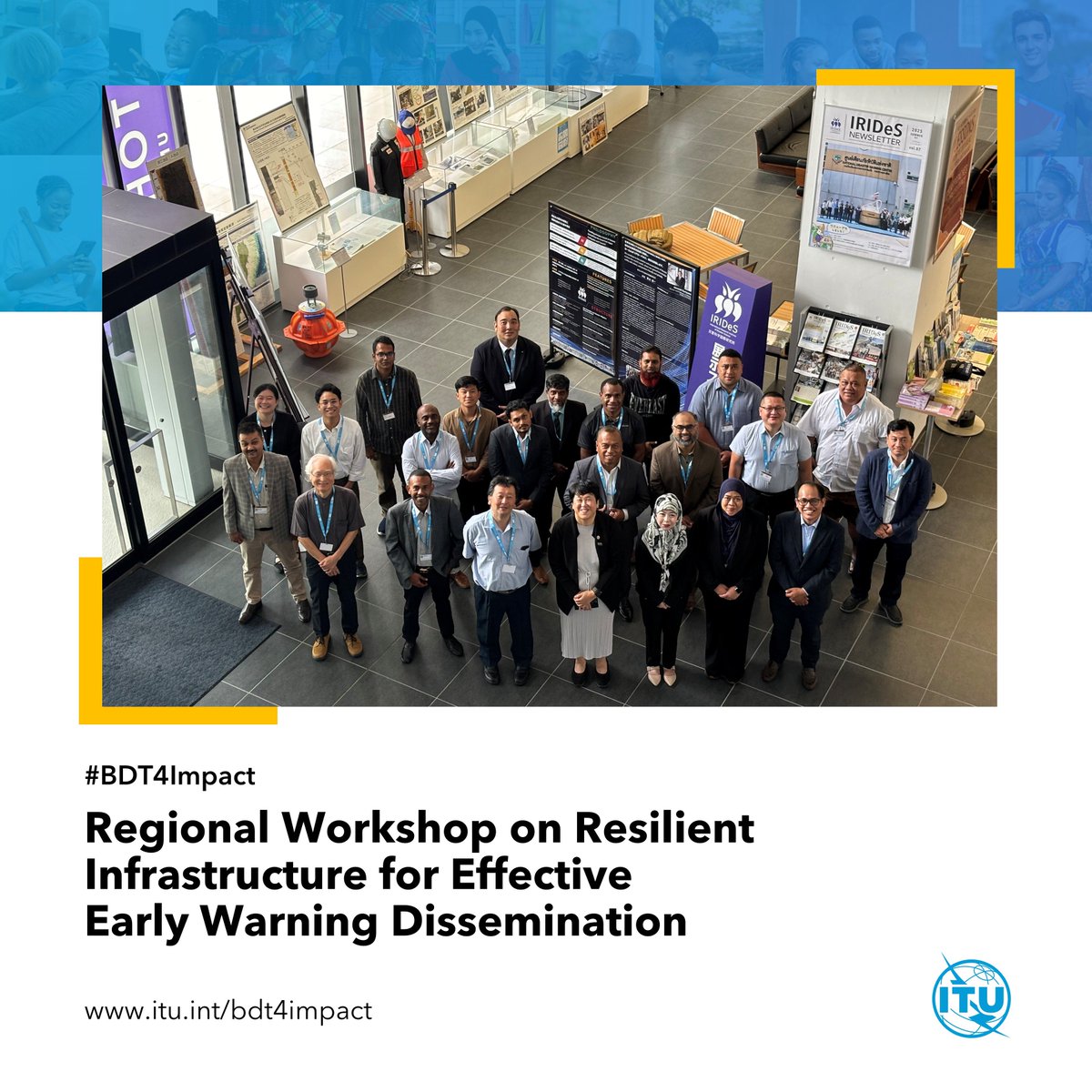 ITUBDTDirector's tweet photo. In Sendai 🇯🇵, a regional workshop on strengthening early warning systems, co-organised by @ITUDevelopment and the International Research Institute of Disaster Science at @TohokuUniPR, with support from @MIC_JAPAN, convened participants from 18 countries across Asia and the Pacific to advance disaster preparedness.

The workshop provided actionable insights, strengthened networks, and reinforced commitment to advancing early warning systems. #BDT4Impact

Learn more 👉 https://t.co/Wzoz0tNY9w