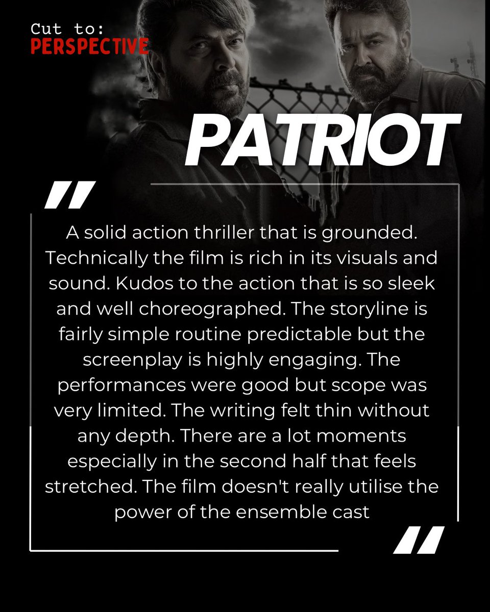 CutToPerspectiv's tweet photo. #Patriot
#Mammooty #Mohanlal
#MaheshNarayanan https://t.co/1LaFwtjbL1