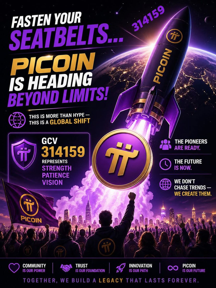 LikeFollowBro's tweet image. Fasten your seatbelts… Picoin is heading beyond limits!
This is more than hype — this is a global shift 🌍
💜 GCV 314159 represents strength, patience, and vision.
The pioneers are ready. The future is now.
🌕 We don’t chase trends — we create them.
#PiCoin #ToTheMoon #GCV314159