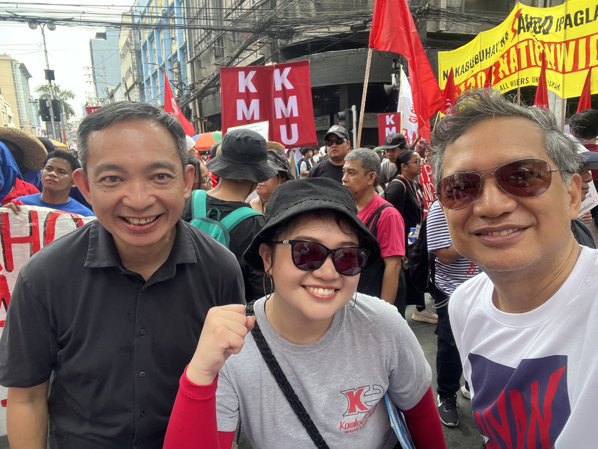 teddycasino's tweet image. With Reps. Tonchi Tinio and Renee Co at this morning’s #LaborDay rally.