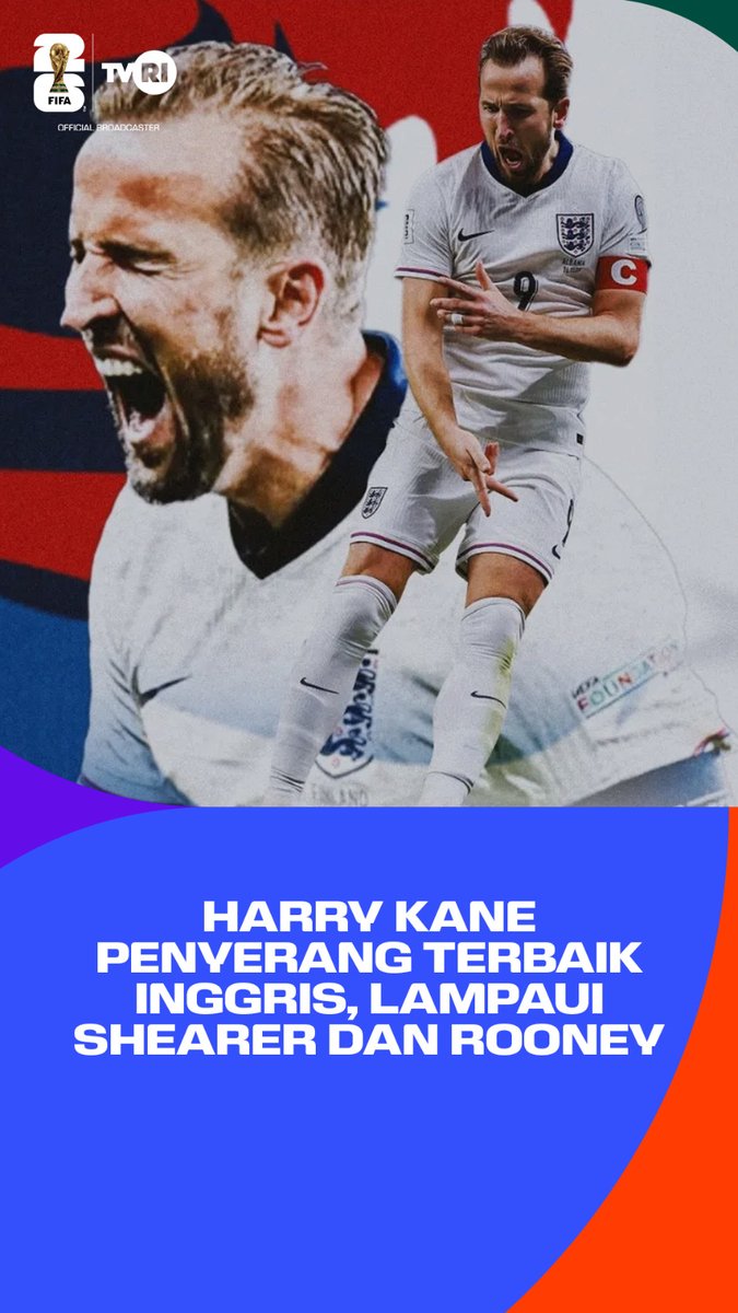 TVRISportHD's tweet photo. Harry Kane lampaui Waune Rooney dan Alan Shearer

#tvriworldcup #FIFAWorldCup #tvrisports #pialadunia2026 #bolagembira

https://t.co/cKTB6KG1GM https://t.co/KC2pqTScjv