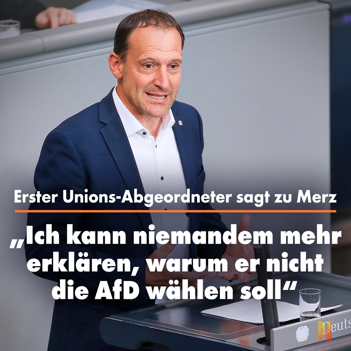 Er sagte vor versammelter Fraktionsmannschaft: „Das ist nicht mehr unsere Politik, das ist Politik der SPD.“ Er habe das Gefühl, wir „machen das nur noch, um die Regierung irgendwie am Laufen zu halten.“

nius.de/live-tickers/b…
