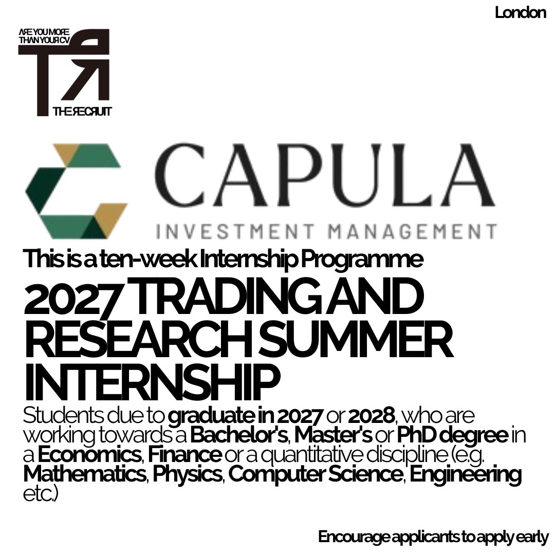 TheR3cruit's tweet image. 🚨INTERNSHIP ALERT🚨

ther3cruit.co.uk/the-details-35…

#workexperience #bachelorsdegree #internship #undergraduates #summerinternship #university #hireblack #diversity #industryinsight #portfolio #research #investmentbanking #financialadvisory #fixedincome #masters #computerscience