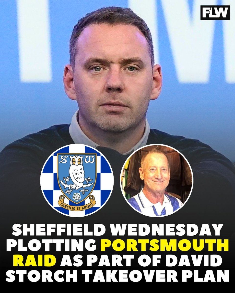 FootballLeagueW's tweet photo. 🚨 EXCLUSIVE 🚨

Sheffield Wednesday are eyeing up Portsmouth sporting director Rich Hughes as part of David Storch's takeover plan 👀🦉

Full story in the comments 👇🔗

#SWFC #Pompey https://t.co/vG5ArIsDcf