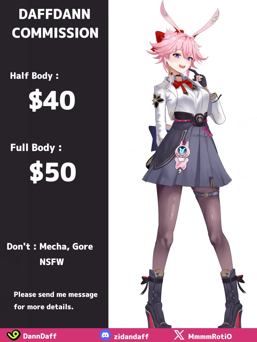 MmmmRotiO's tweet image. [Repost are very appreciated!!] 
 Hello! I'm opening 1 slot only for commissions! For more info contact me on discord or through DM
Discord: zidandaff

Im available on VGen!
thank you so much^^

#commissionsopen #VGenCom