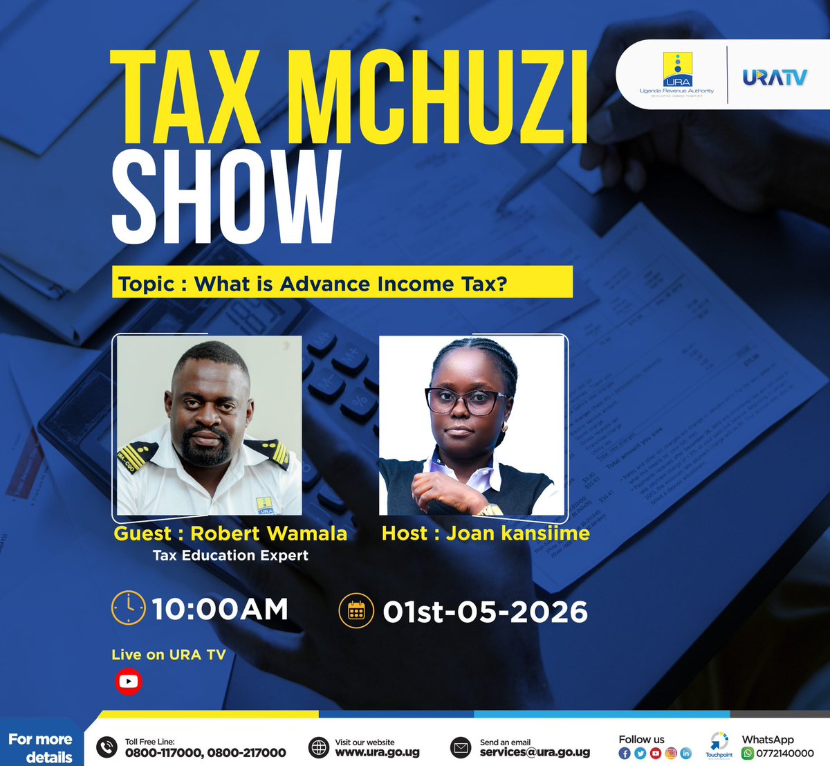 URAuganda's tweet photo. #ICYMI the #TaxMchuzi show about advance income tax, tap 👉https://t.co/h9dyEe3lPJ to watch 

#FfeBanno https://t.co/cJF3RYcPCC