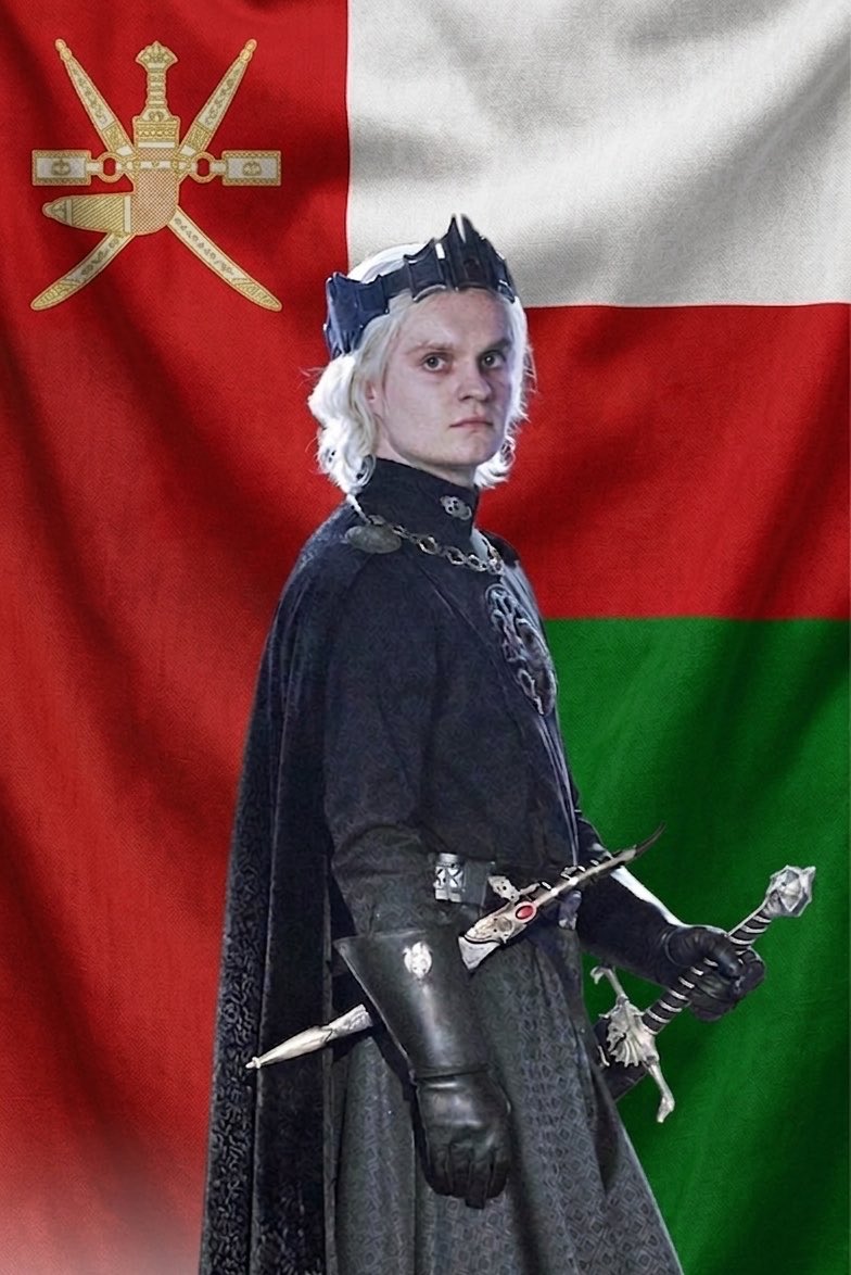 amuajmii21's tweet photo. In Oman We know no king but the King in the westeros whose name is aegon ii🐉👑 https://t.co/9A4qrK6JKQ