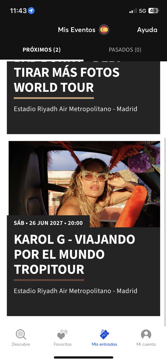 HinaNightmare's tweet photo. Hola! Vendo entrada para Karol G en Madrid el día 26.
Sector 115, fila 29 asiento 7. https://t.co/7hMbFb20Lj
