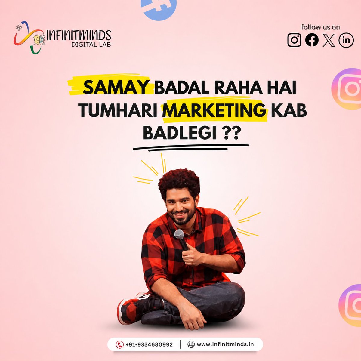 InfinitmindsLab's tweet image. Samay badal raha hai… ⏳
Par kya aapki marketing bhi badal rahi hai? 🤔
Aaj jo digital me invest karega, wahi kal market lead karega 💯

👉 Don’t wait for the right time — create it with smart marketing.
#DigitalMarketingIndia #MarketingMatters #BusinessTips #EntrepreneurLife
