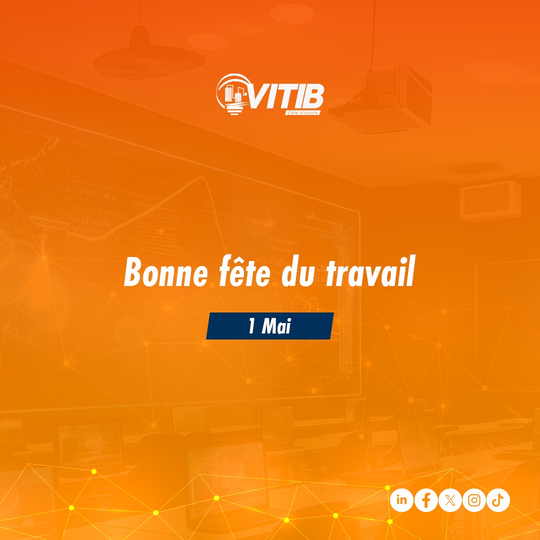 VitibCi's tweet photo. Journée Internationale des Travailleurs

Le VITIB souhaite une excellente fête du Travail à toutes et à tous.

#FêteDuTravail #1erMai #VITIB #Innovation #Numérique @VitibCi https://t.co/HLvUN2T1qu