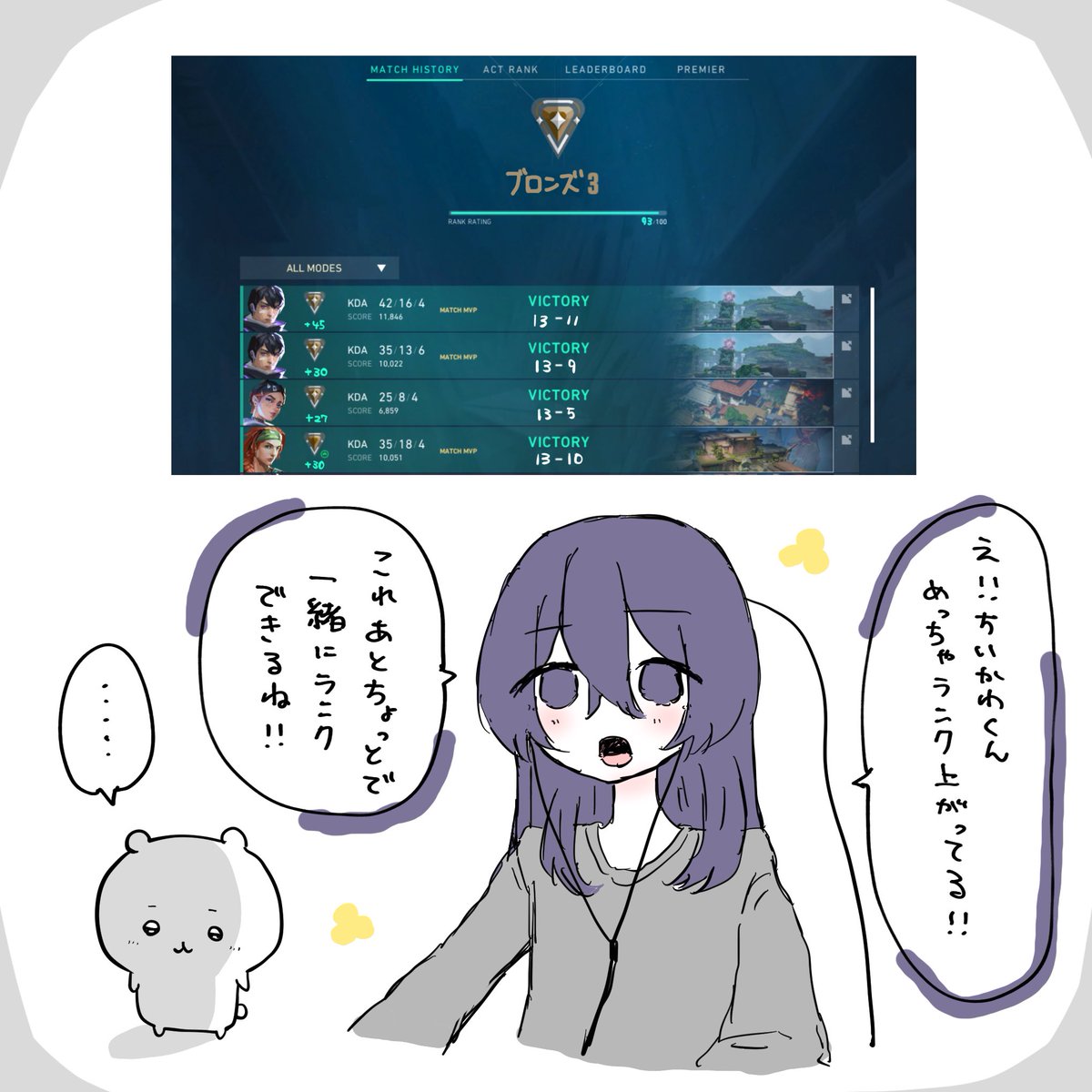 lk1ill's tweet image. ｢ちいかわがVALORANTで彼女作るまで｣ 
85日目 #VALORANT
