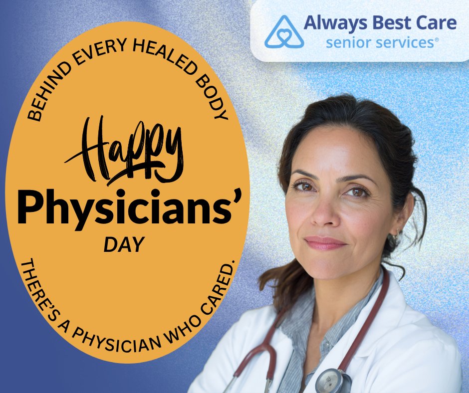 abcCalgarySW's tweet photo. Today is National  Physicians’ Day! 🩺We thank all physicians and are honored to support in the shared goal of client happiness!

#NationalPhysiciansDay #SeniorCare #SeniorServices #ClientCare #AlwaysBestCare https://t.co/HTM2Sztkzn