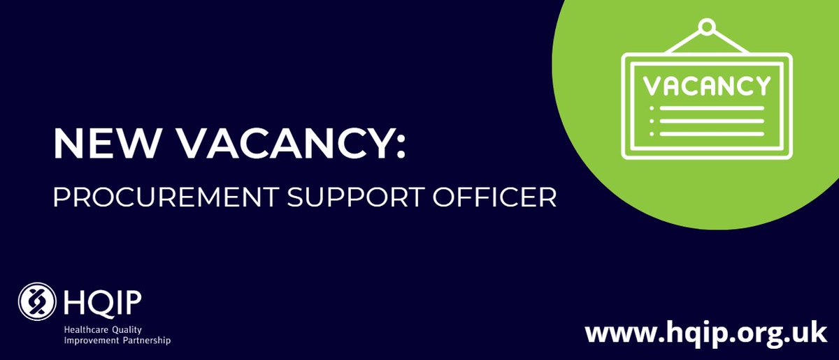 HQIP's tweet image. 📢An exciting opportunity has arisen to join @HQIP's award-winning #Procurement team as a part-time Procurement Support Officer.

⌛Closing date: 17th May 2026, 9:00 pm

Find out more📲: hqip.org.uk/job/procuremen…

#JobOpportunity