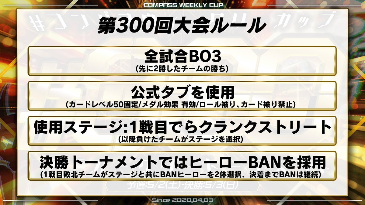 #コンパス ウィークリーカップ【CWC】 tweet media