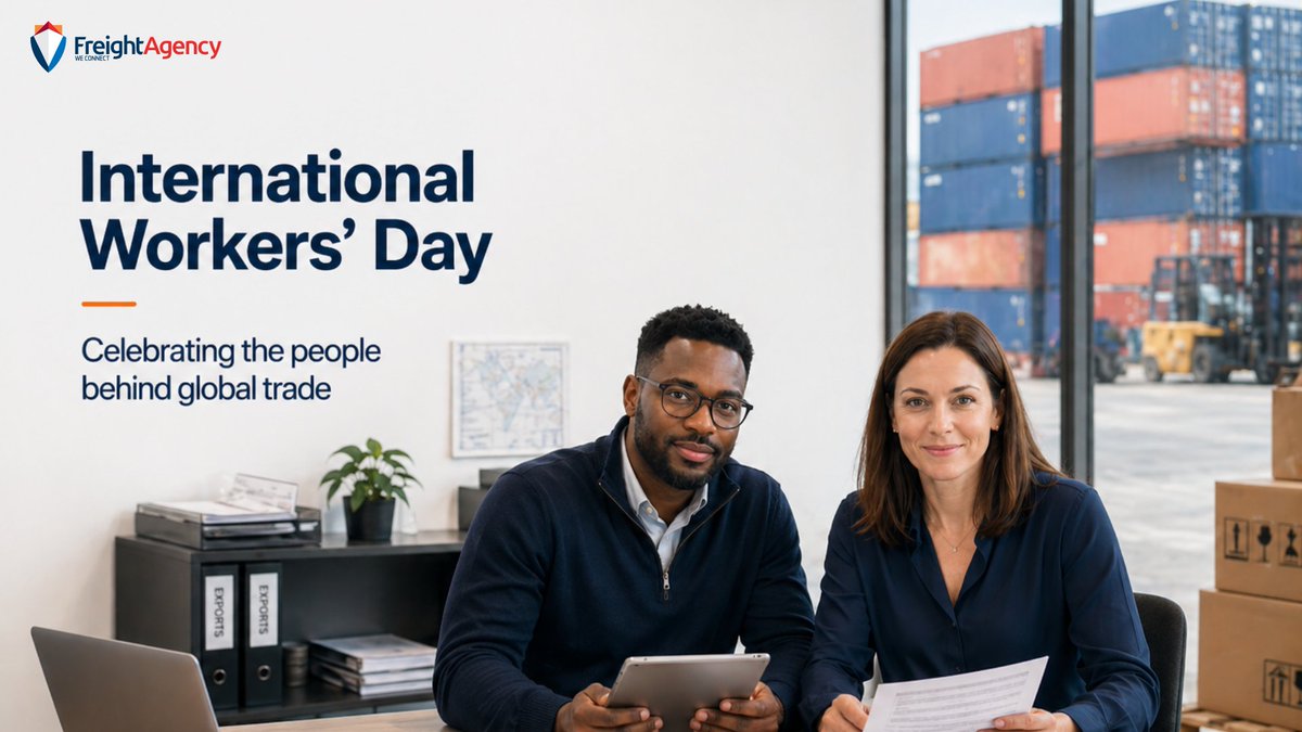 Freightagency25's tweet image. Today, we recognise International Workers’ Day and the people whose dedication keeps global trade moving.

At Freight Agency Limited, we value the commitment, professionalism and care shown across the logistics industry every day.

#InternationalWorkersDay #FreightForwarding