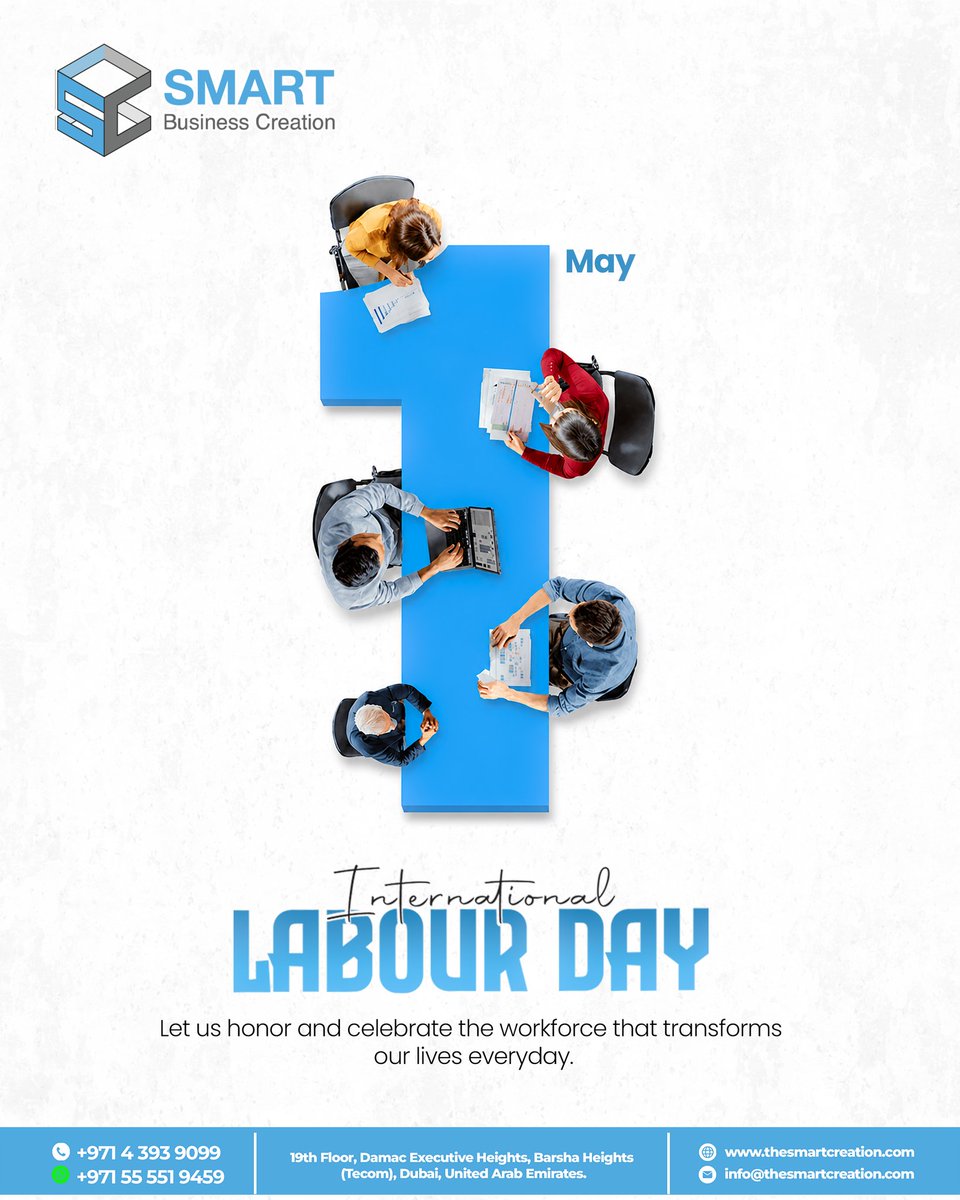 smartcreationae's tweet photo. This Labour Day, 
We honor the hands that build, the brains that innovate and the spirit that never quits. To each and every member of the workforce powering our progress: Thank you!
.
.
#LabourDay #InternationalWorkersDay #Dubai #UAE #SmartBusinessCreation https://t.co/lf9CM7CtGn