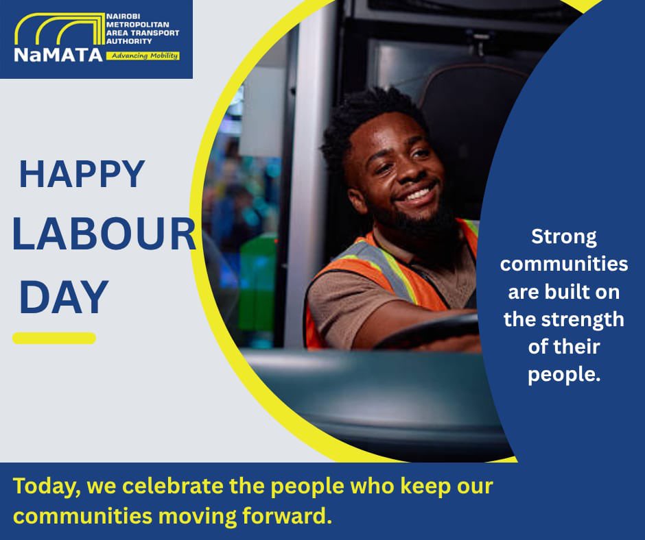 Ke_NaMATA's tweet photo. Today, we celebrate the dedication and resilience of workers across Kenya. Your efforts drive progress and shape our future.

Happy Labor Day.

#LaborDay2026 #AdvancingMobility https://t.co/R3Nb9ToML2