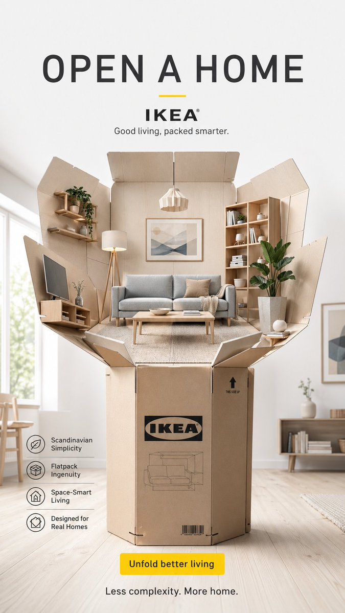 Unfolding Scandinavian Home from a Single IKEA Box - PromptGather image 1