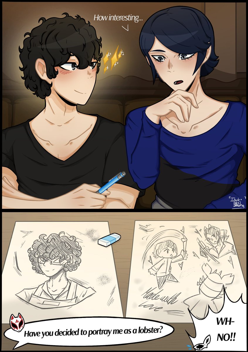 Ibuki_draws's tweet photo. My piece for the @lfshukitazine ! 

Working on this project was so fun, thank you for having me!

Go check out the zine if you have time, everyone did absolutely amazing pieces <3 

#shukita #persona5 https://t.co/0ihaQmRWb0