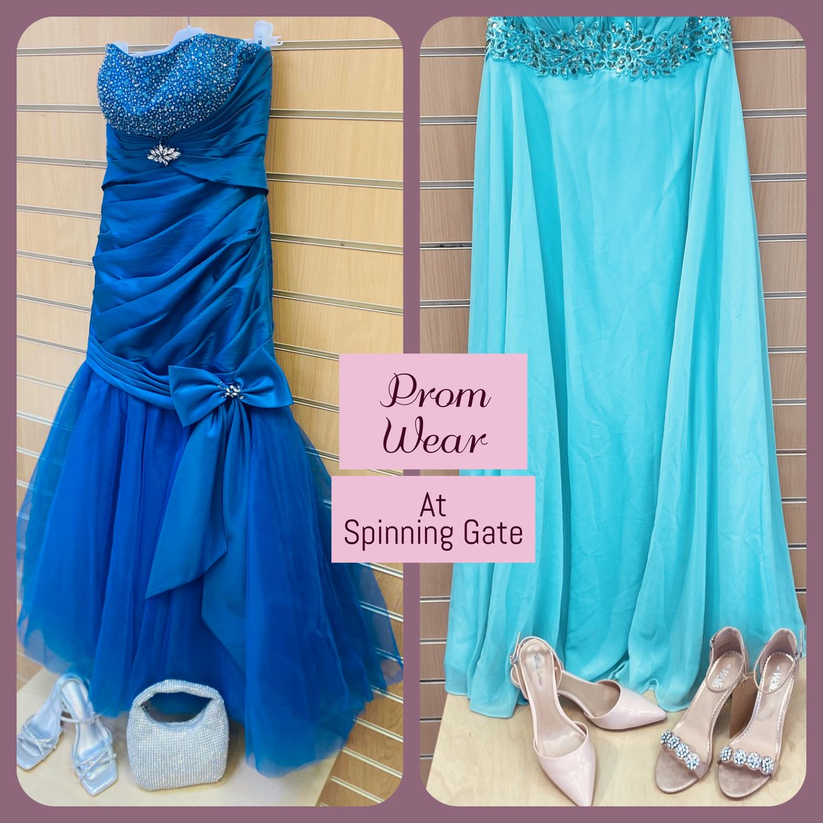 spinninggate's tweet photo. 𝗦𝗖𝗛𝗢𝗢𝗟 𝗟𝗘𝗔𝗩𝗘𝗥𝗦
 Our prom wear boutique is open TODAY until  1pm
 Check out out stunning range of prom wear available
 All donations of clean prom wear welcome
 All proceeds go to @AimNorthwest 
Our prom wear boutique is located opposite @peacocks 
#leigh https://t.co/J8E1BR4iTZ