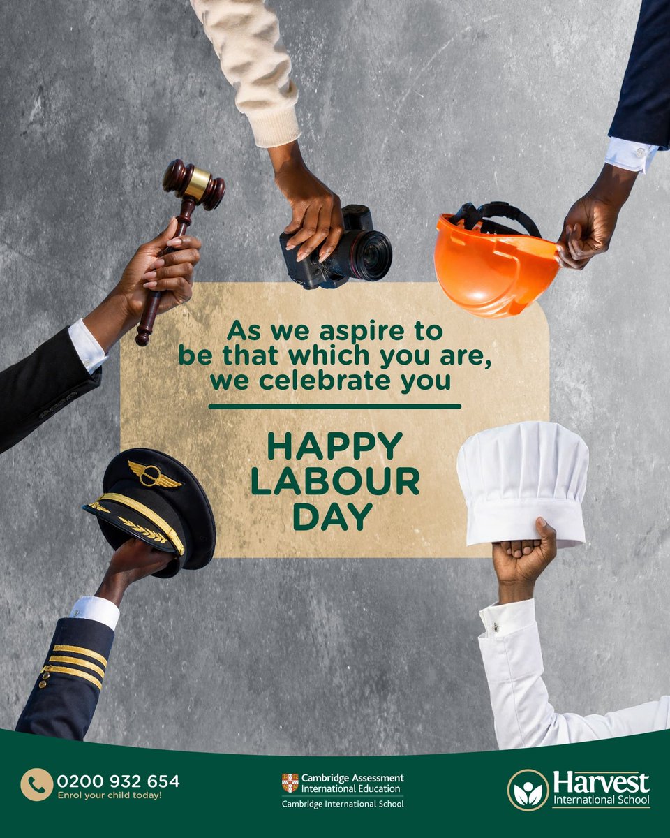 his_ug_'s tweet image. 👨‍⚖️👩‍🍳👷‍♂️👨‍✈️📸

At Harvest International School, our students aspire to reach the heights of excellence you have modeled. Thank you for your dedication, your hard work, and for building the world our children will inherit.

Happy Labour Day!

#LabourDay #FutureLeaders #hardwork