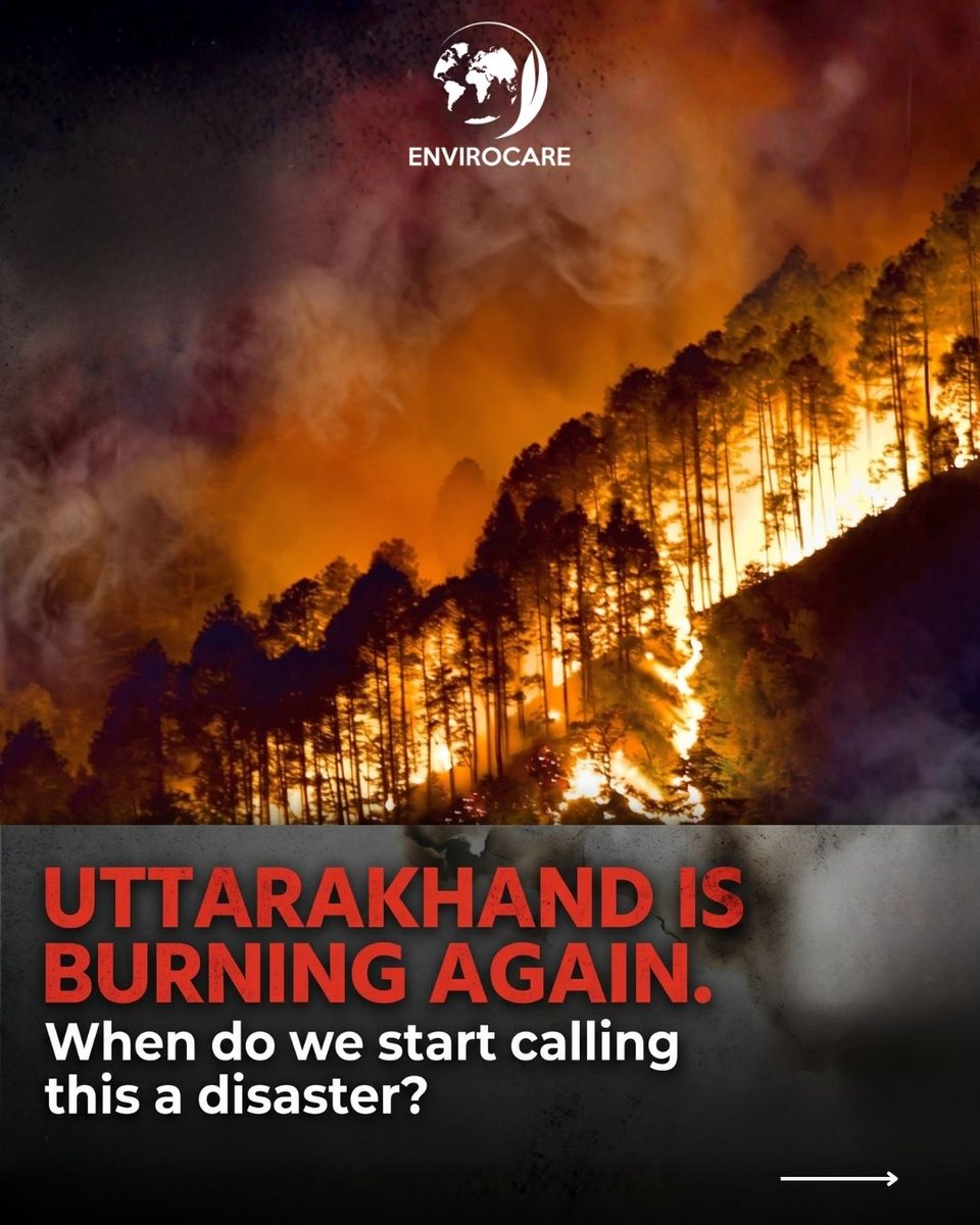 envirocare4you's tweet image. Uttarakhand is burning again, nd this is no longer seasonal. Repeated fires across Garhwal, Kumaon &amp;amp; beyond reflect a dangerous cycle fueled by climate change and human impact. 

#Uttarakhand #ClimateCrisis #SaveForests #Wildfire #ClimateAction