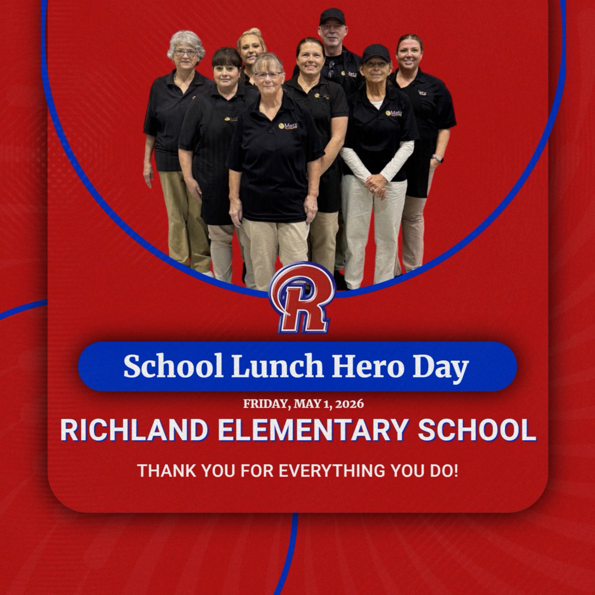 It’s #SchoolLunchHeroDay! 🍕🍎

Huge thanks to the Richland High School food service team for being the ultimate multitaskers and making sure no student goes hungry. We appreciate your hard work and big hearts! 💙❤️