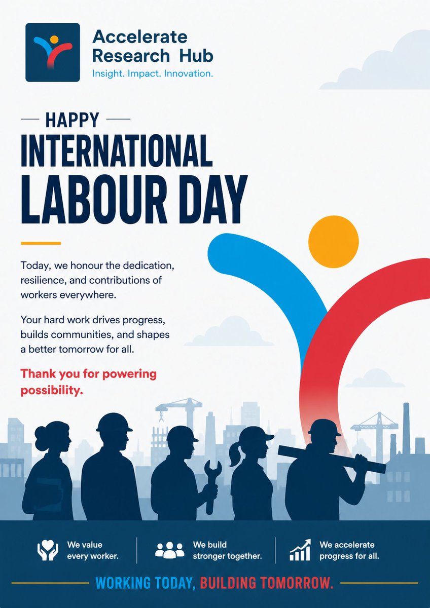 accelerate_hub's tweet photo. Today we celebrate the dedication, resilience, and contributions of workers around the world. 🌍💼

Happy International Labour Day to everyone building, creating, and striving every day. Your work matters.

#LabourDay #MayDay #WorkersDay https://t.co/GGv3k8NiHu