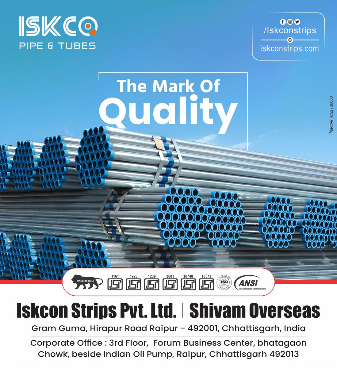 IskconStrips's tweet photo. Discover the durability and reliability of galvanized steel pipes. Trust in the strength of galvanized steel for all your plumbing and construction needs.

#MS_Pipe_and_Tubes #MS_Pipe #MS_Tubes #Galvanisedpipe #gipipe #galvanizedpipe #Quality #MS #Best_Quality #Strong https://t.co/VnCM3Hllbn