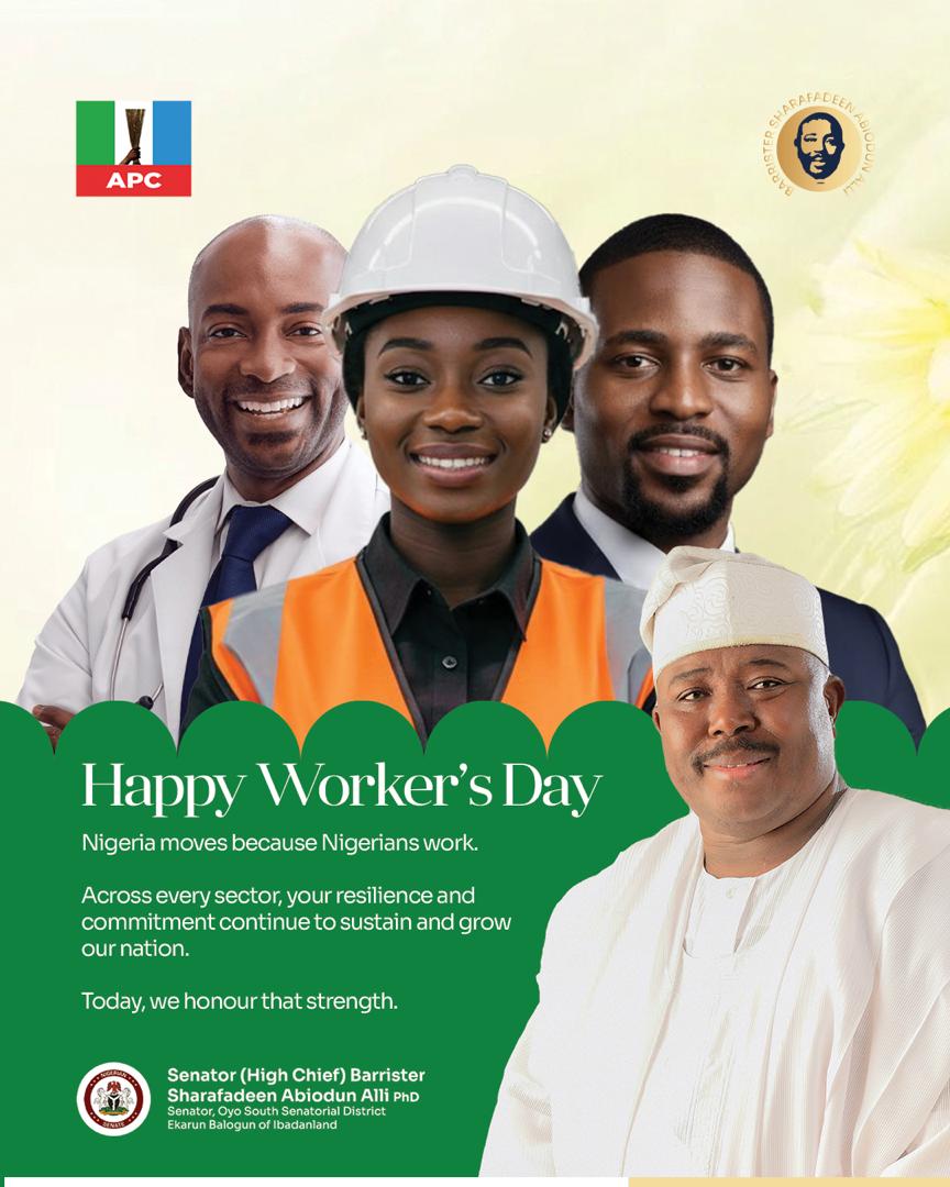 Workers are pillars of progress, and deliberate policies must be put in place to ensure improved welfare.

I commend workers across Oyo State for their resilience, patriotism, and dedication despite economic hardship. Their contributions remain vital to productivity, effective
