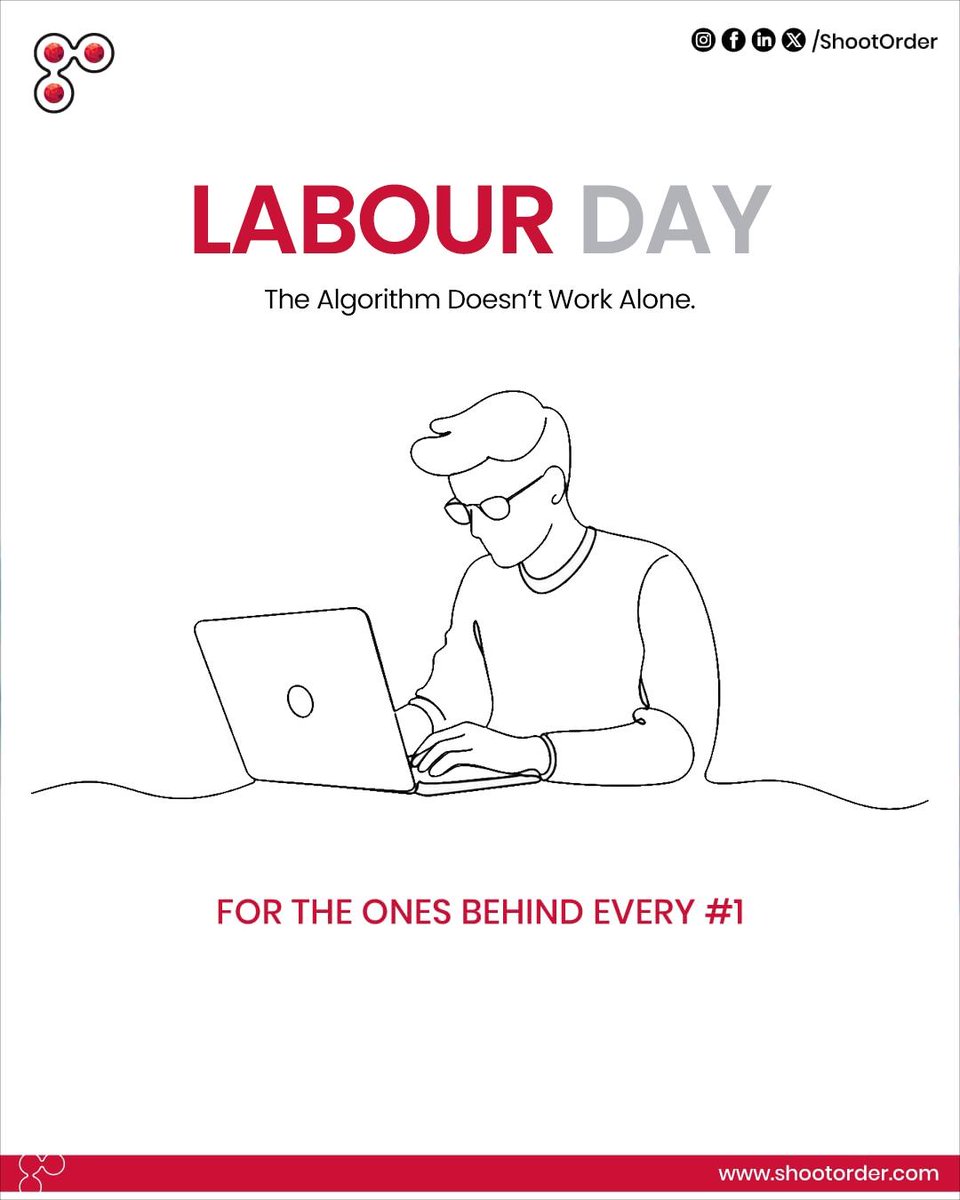 shootorder's tweet image. Behind every metric, every milestone, and every #1 — there’s consistent effort, unseen hours, and real people making it happen.
Today, we celebrate the work that powers it all.
Happy Labour Day from ShootOrder. ✨
#labourday #digitalmarketing #hustle #ShootOrder