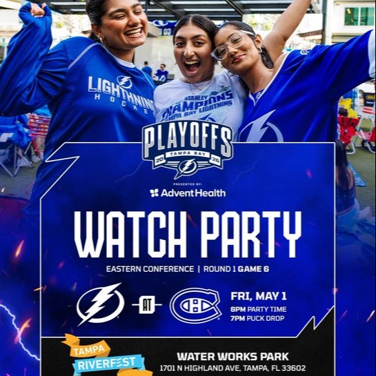 Be the Thunder at tonight's critical game six Watch Party!!!! bit.ly/4d6qcno

#WDUV #NHL #nhlplayoffs #CityofTampa