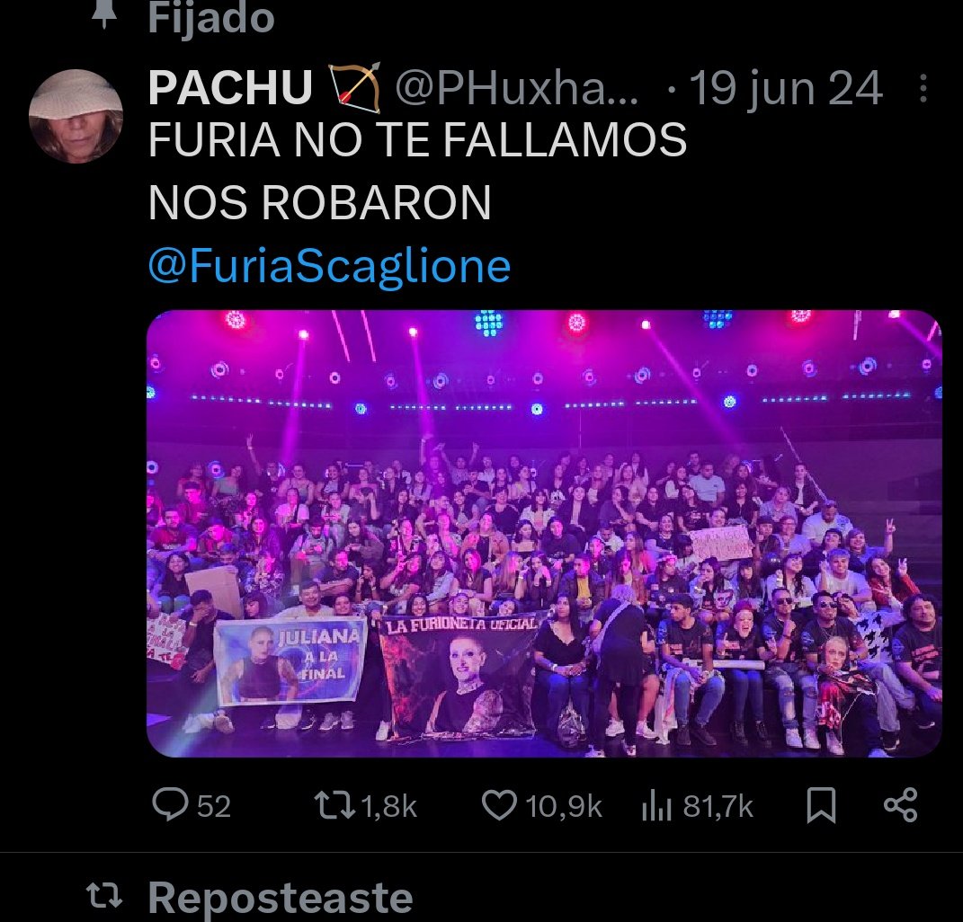 A furia la saco lo producción 
Siempre lo supimos ...nos robaron.

#GranFuria