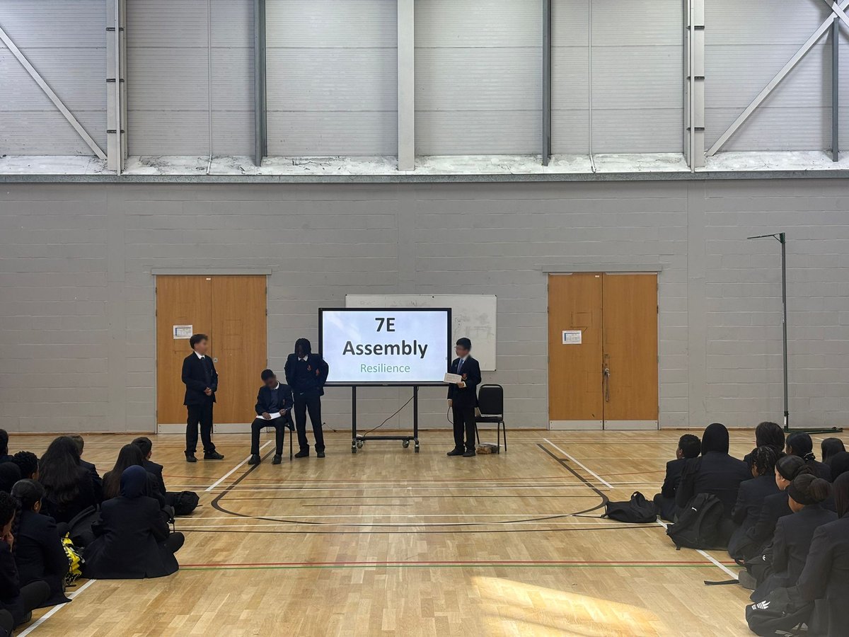 PrestonManorSch's tweet image. Well done to 7E and their form tutor, Ms Atkinson, for their creative #Year7 assembly. The #KS3 students spoke about #resilience and used their drama skills to role play scenarios.“How, and in what ways can we be resilient?” 👀🤩👍🏽🗣️
#Optimism #Patience #Acceptance #Character