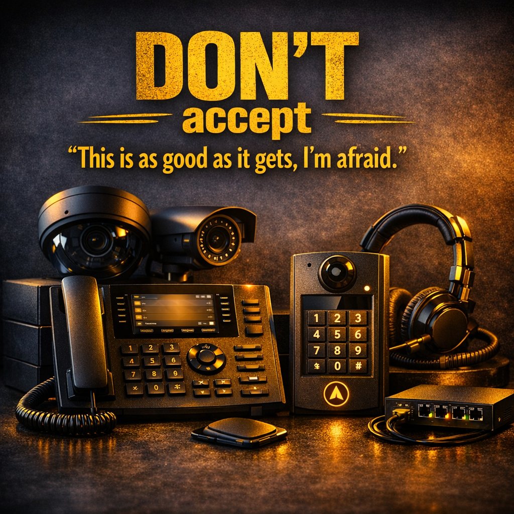 SMUS_Official's tweet photo. Tired of hearing “This is as good as it gets”?
At SM Unified Solutions, we believe your business deserves better.

If your current provider’s service isn’t cutting it don’t accept it.

We offer free, no‑obligation quotations to get things done right. https://t.co/OccpQqg2Od